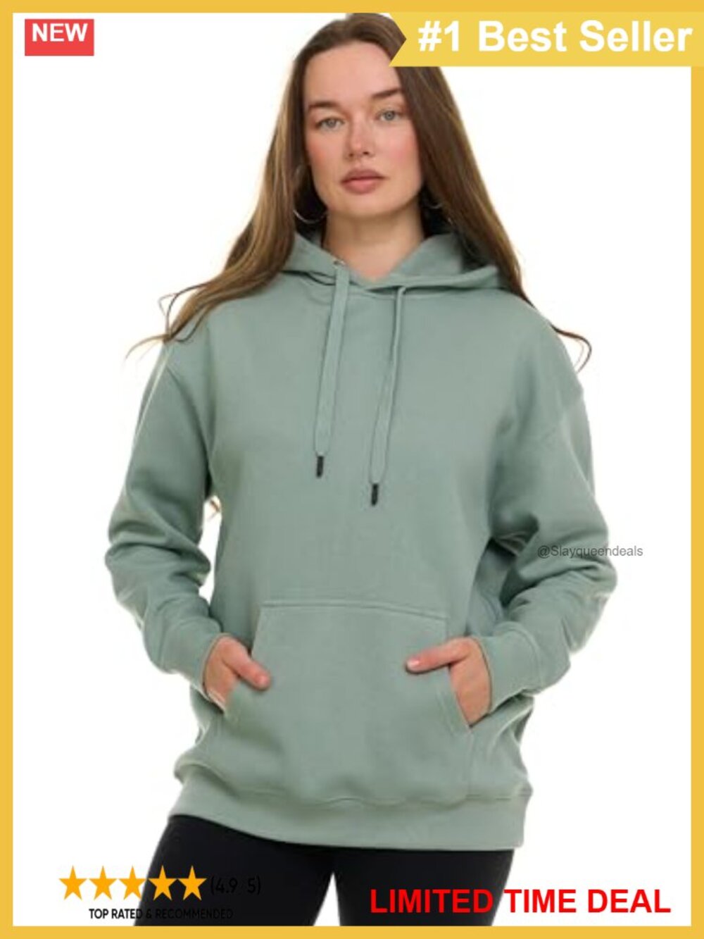 Women's Oversized Fleece Pullover Hoodie Cotton Blend Long Sleeve Sweatshirt